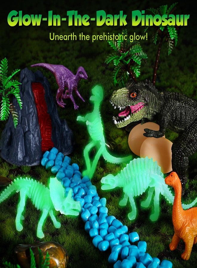 FRUSE Dinosaur Sensory Bin Toys,Play Sand Art Kit with 2.2lbs Sensory Play Sand,Glow in The Dark Dinosaurs,Dino Magnifying Glass and Sandbox,Learning Toys for Kids Ages 3 4 5 6 7 8 - Image 2